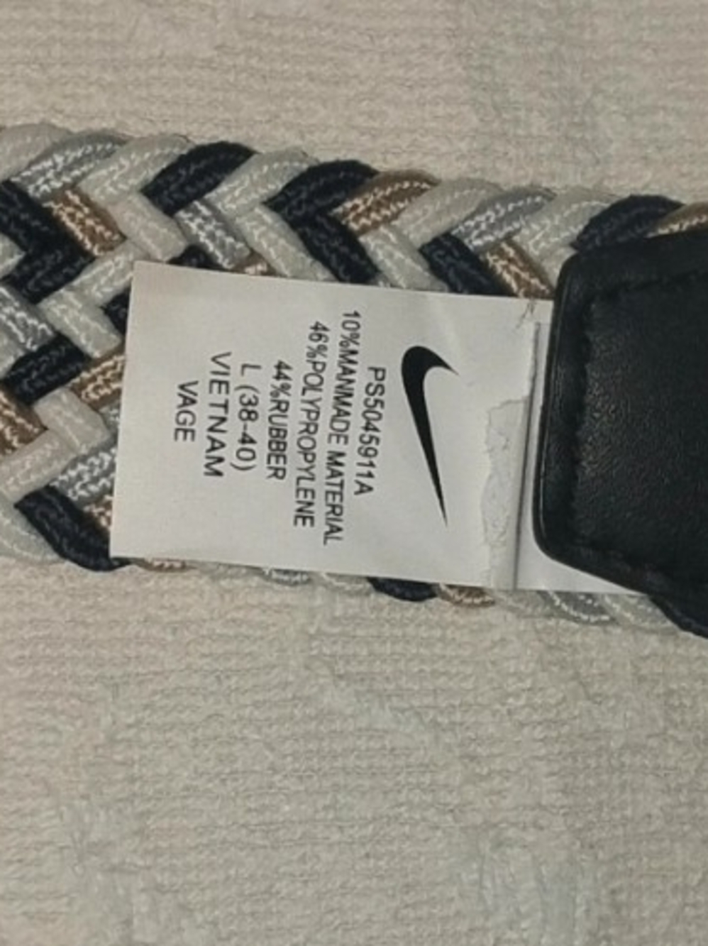 Nike Unisex Braided Belt in Navy, White, Tan